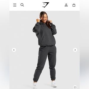 Gymshark Rest Day SET - Hoodie & Joggers Black Marl